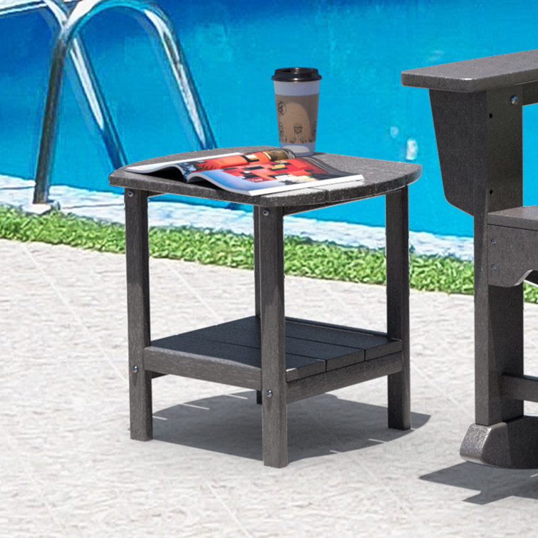 Red Barrel Studio® Outdoor Square Side Table Weather Resistant Patio